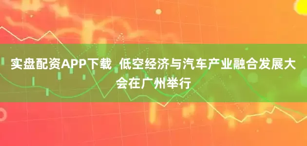 实盘配资APP下载  低空经济与汽车产业融合发展大会在广州举行
