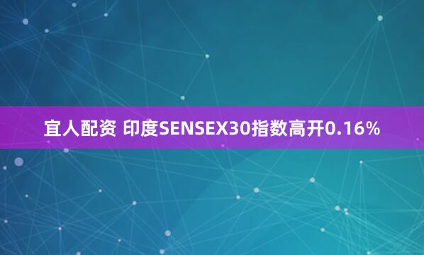 宜人配资 印度SENSEX30指数高开0.16%